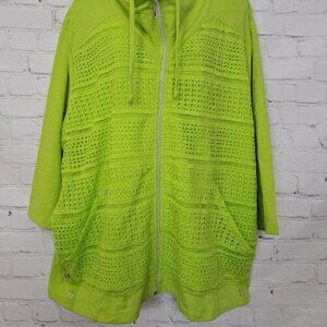 Crochet Knit Front 95 % Cotton Jacket
